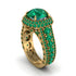 Emerald Radiant Majesty Pave Engagement Ring - Cataleya No. 19