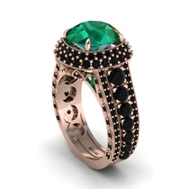 Emerald Radiant Majesty Pave Engagement Ring - Cataleya No. 35 image 1