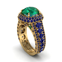 Emerald Radiant Majesty Pave Engagement Ring - Cataleya No. 64 image 1