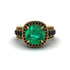 Emerald Radiant Majesty Pave Engagement Ring - Cataleya No. 34