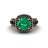 Emerald Radiant Majesty Pave Engagement Ring - Cataleya No. 35
