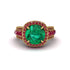 Emerald Radiant Majesty Pave Engagement Ring - Cataleya No. 49