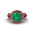 Emerald Radiant Majesty Pave Engagement Ring - Cataleya No. 50 image 2
