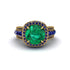 Emerald Radiant Majesty Pave Engagement Ring - Cataleya No. 64