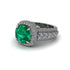 Emerald Radiant Majesty Pave Engagement Ring - Cataleya No. 6