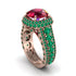 Ruby Radiant Majesty Pave Engagement Ring - Cataleya No. 26