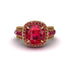 Ruby Radiant Majesty Pave Engagement Ring - Cataleya No. 55