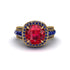 Ruby Radiant Majesty Pave Engagement Ring - Cataleya No. 70