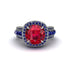 Ruby Radiant Majesty Pave Engagement Ring - Cataleya No. 72