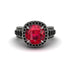 Ruby Radiant Majesty Pave Engagement Ring - Cataleya No. 42
