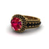 Ruby Radiant Majesty Pave Engagement Ring - Cataleya No. 40