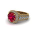 Ruby Radiant Majesty Pave Engagement Ring - Cataleya No. 10
