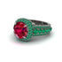 Ruby Radiant Majesty Pave Engagement Ring - Cataleya No. 27