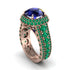 Sapphire Radiant Majesty Pave Engagement Ring - Cataleya No. 29