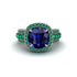 Sapphire Radiant Majesty Pave Engagement Ring - Cataleya No. 30