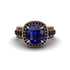 Sapphire Radiant Majesty Pave Engagement Ring - Cataleya No. 44