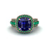 Sapphire Radiant Majesty Pave Engagement Ring - Cataleya No. 29