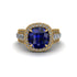 Sapphire Radiant Majesty Pave Engagement Ring - Cataleya No. 13