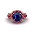 Sapphire Radiant Majesty Pave Engagement Ring - Cataleya No. 59