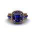 Sapphire Radiant Majesty Pave Engagement Ring - Cataleya No. 73