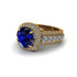 Sapphire Radiant Majesty Pave Engagement Ring - Cataleya No. 13