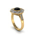 Black Diamond Radiant Majesty Engagement Ring - Francesca No. 7