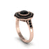 Black Diamond Radiant Majesty Engagement Ring - Francesca No. 38