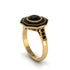 Black Diamond Radiant Majesty Engagement Ring - Francesca No. 37