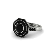 Black Diamond Radiant Majesty Engagement Ring - Francesca No. 39 image 1