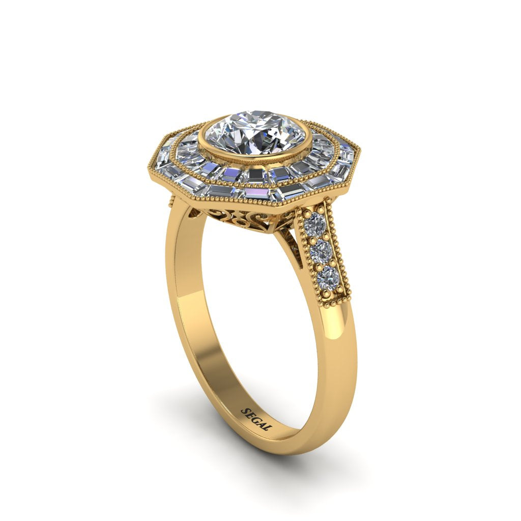 Diamond Radiant Majesty Engagement Ring - Francesca No. 1