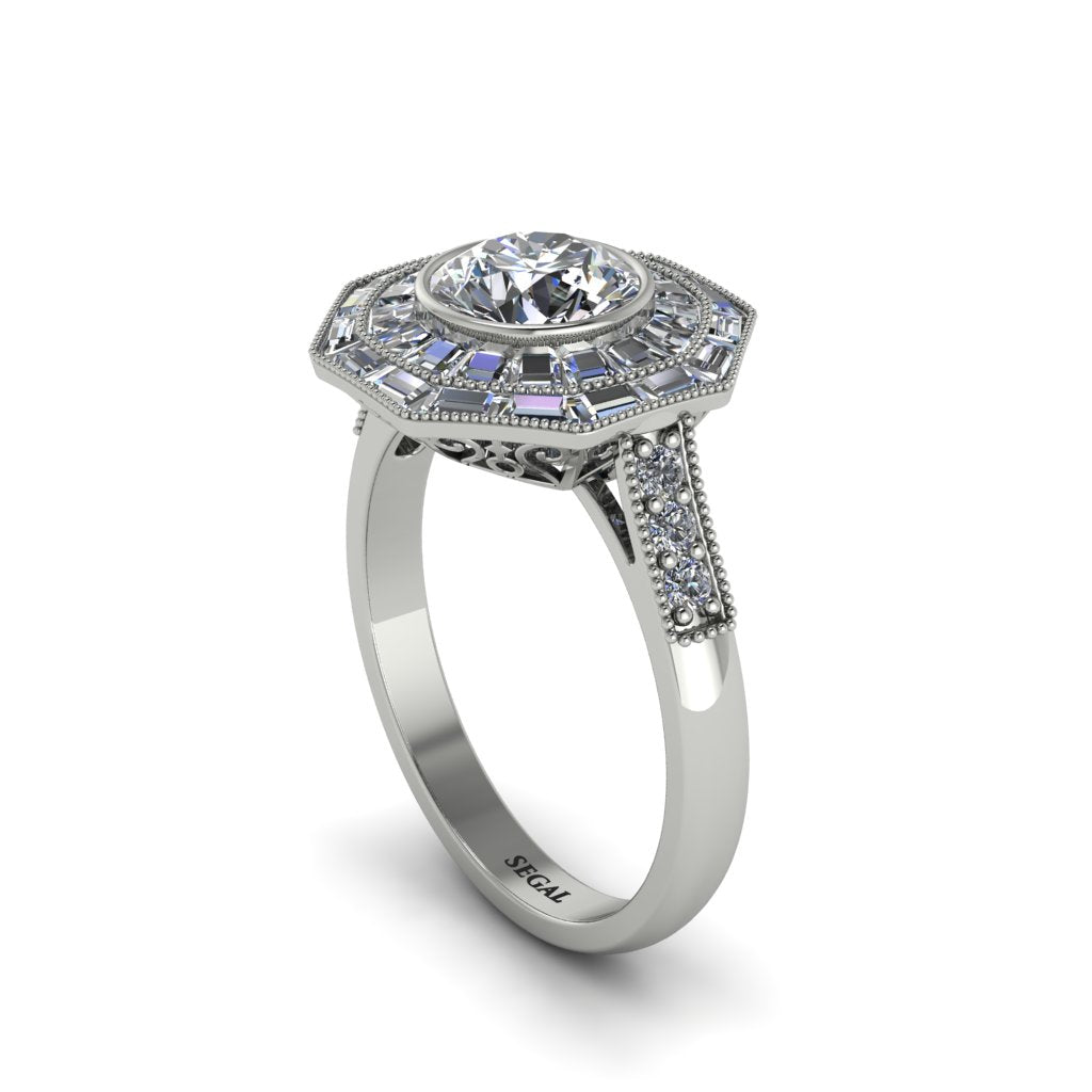 Diamond Radiant Majesty Engagement Ring - Francesca No. 3