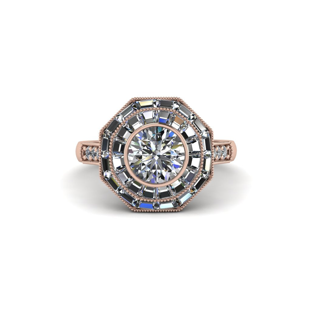 Diamond Radiant Majesty Engagement Ring - Francesca No. 2
