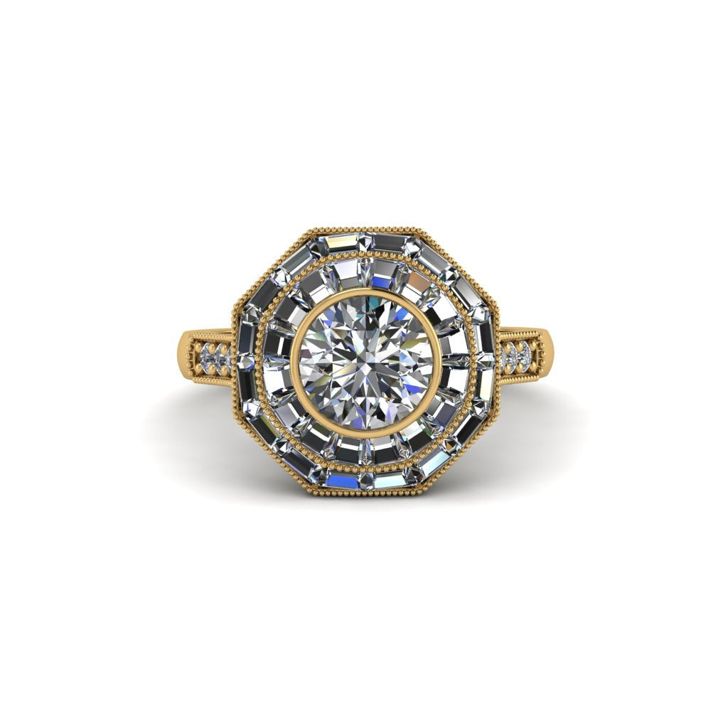 Diamond Radiant Majesty Engagement Ring - Francesca No. 1