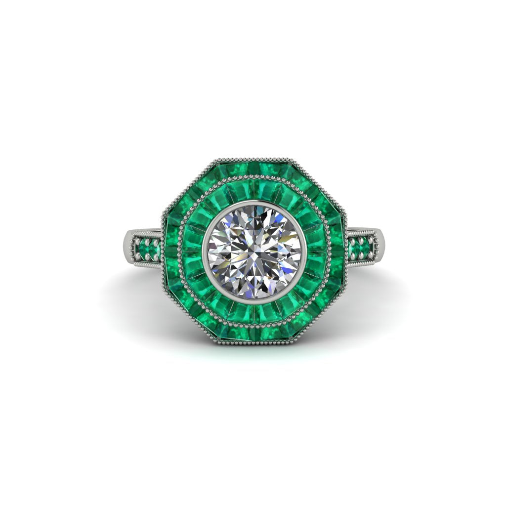 Diamond Radiant Majesty Engagement Ring - Francesca No. 18