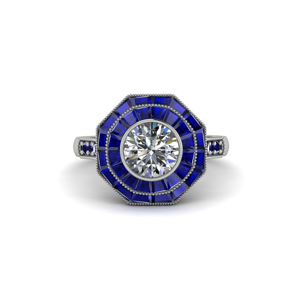 Diamond Radiant Majesty Engagement Ring - Francesca No. 63