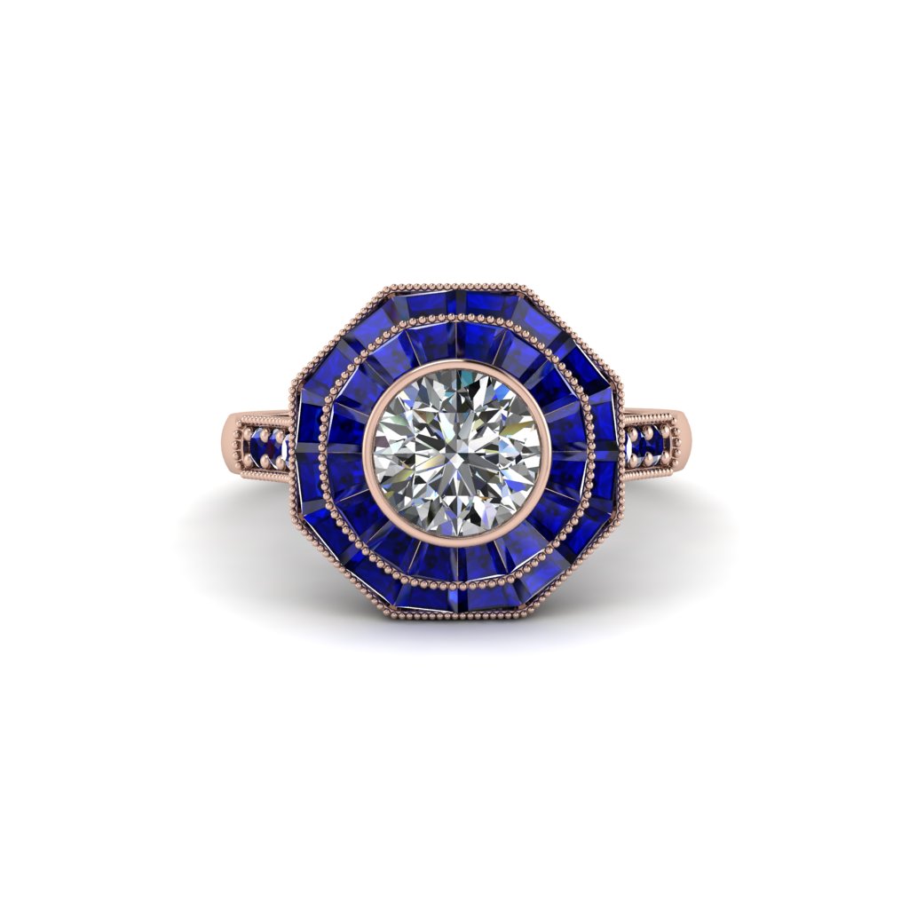 Diamond Radiant Majesty Engagement Ring - Francesca No. 62