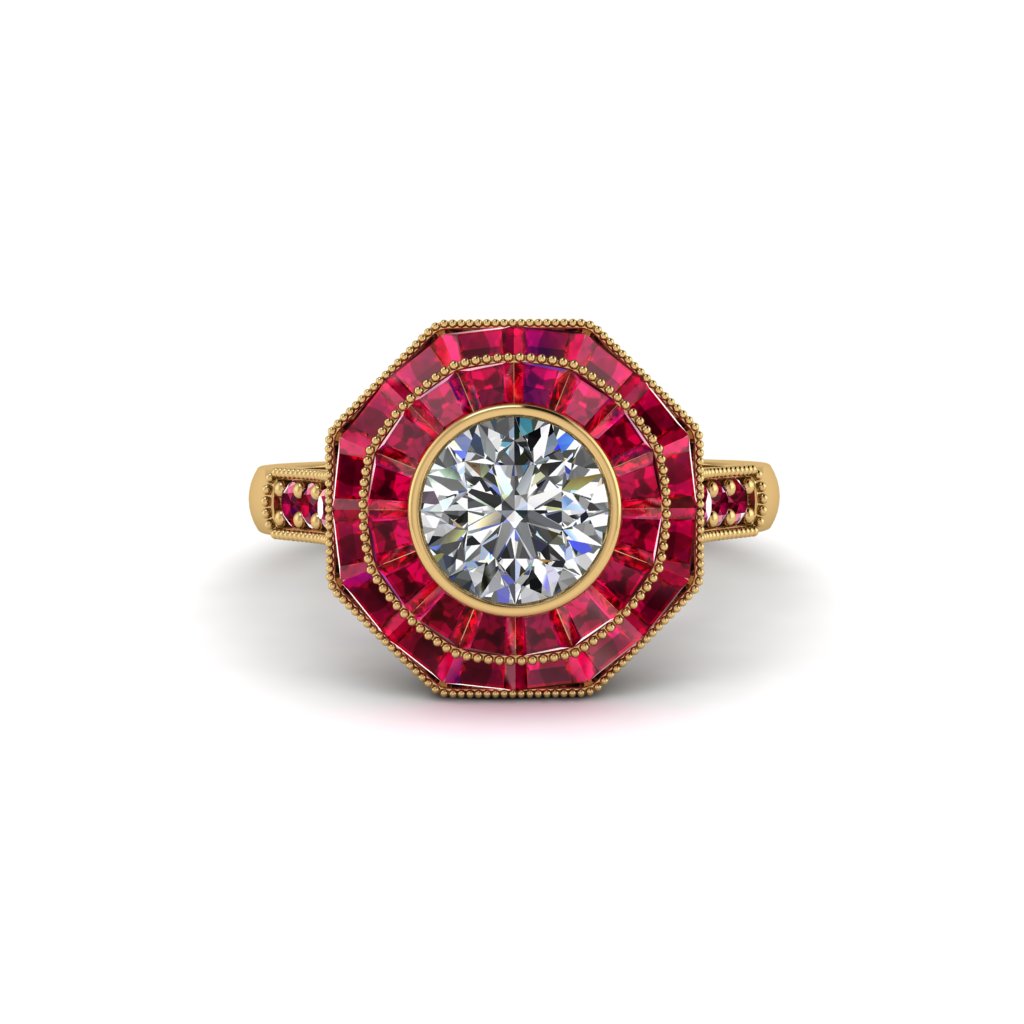 Diamond Radiant Majesty Engagement Ring - Francesca No. 46