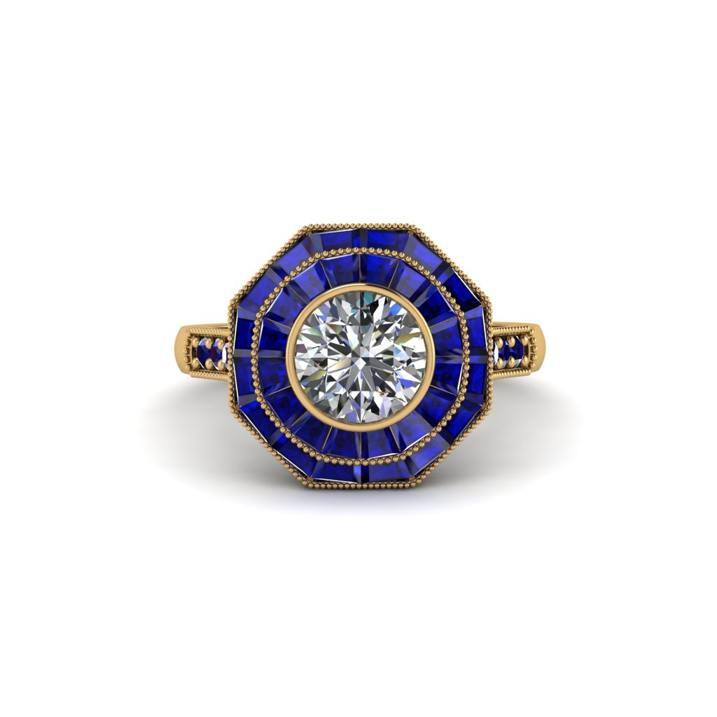 Diamond Radiant Majesty Engagement Ring - Francesca No. 61