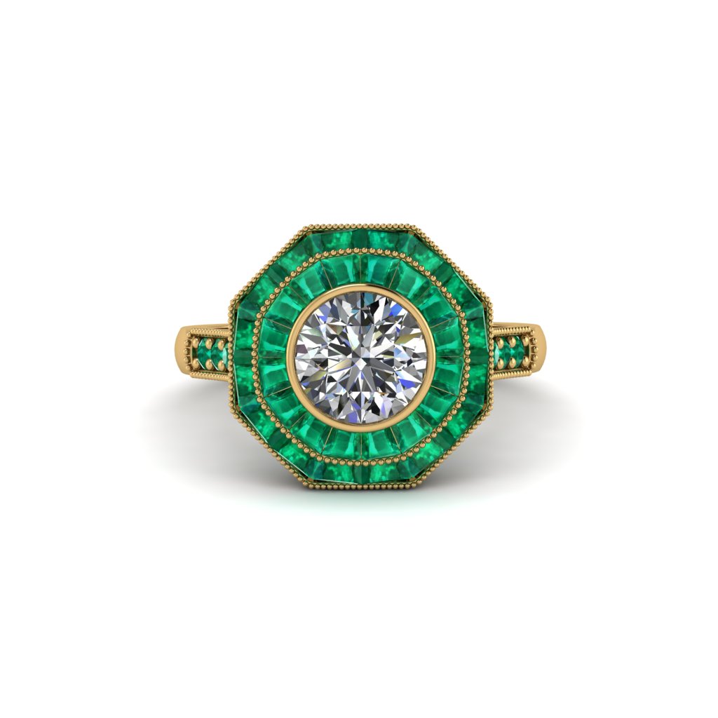 Diamond Radiant Majesty Engagement Ring - Francesca No. 16