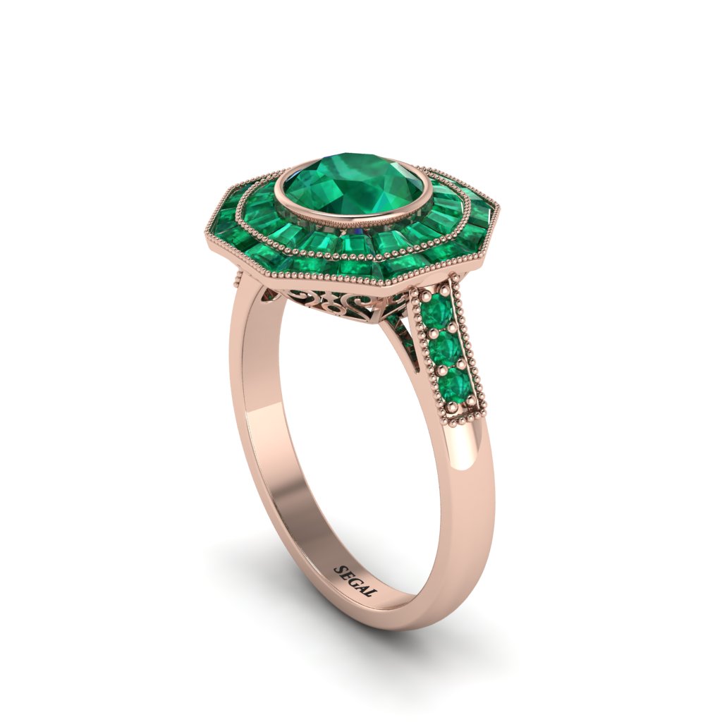 Emerald Radiant Majesty Engagement Ring - Francesca No. 20