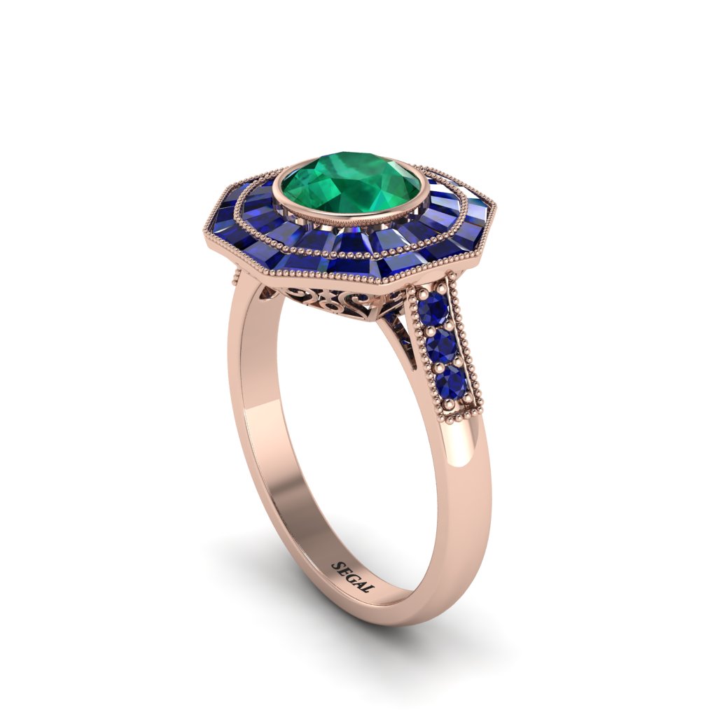 Emerald Radiant Majesty Engagement Ring - Francesca No. 65