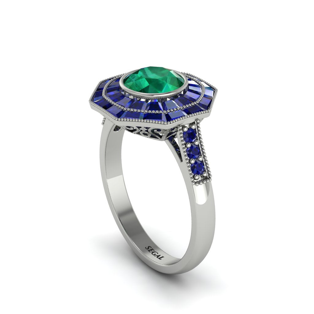 Emerald Radiant Majesty Engagement Ring - Francesca No. 66