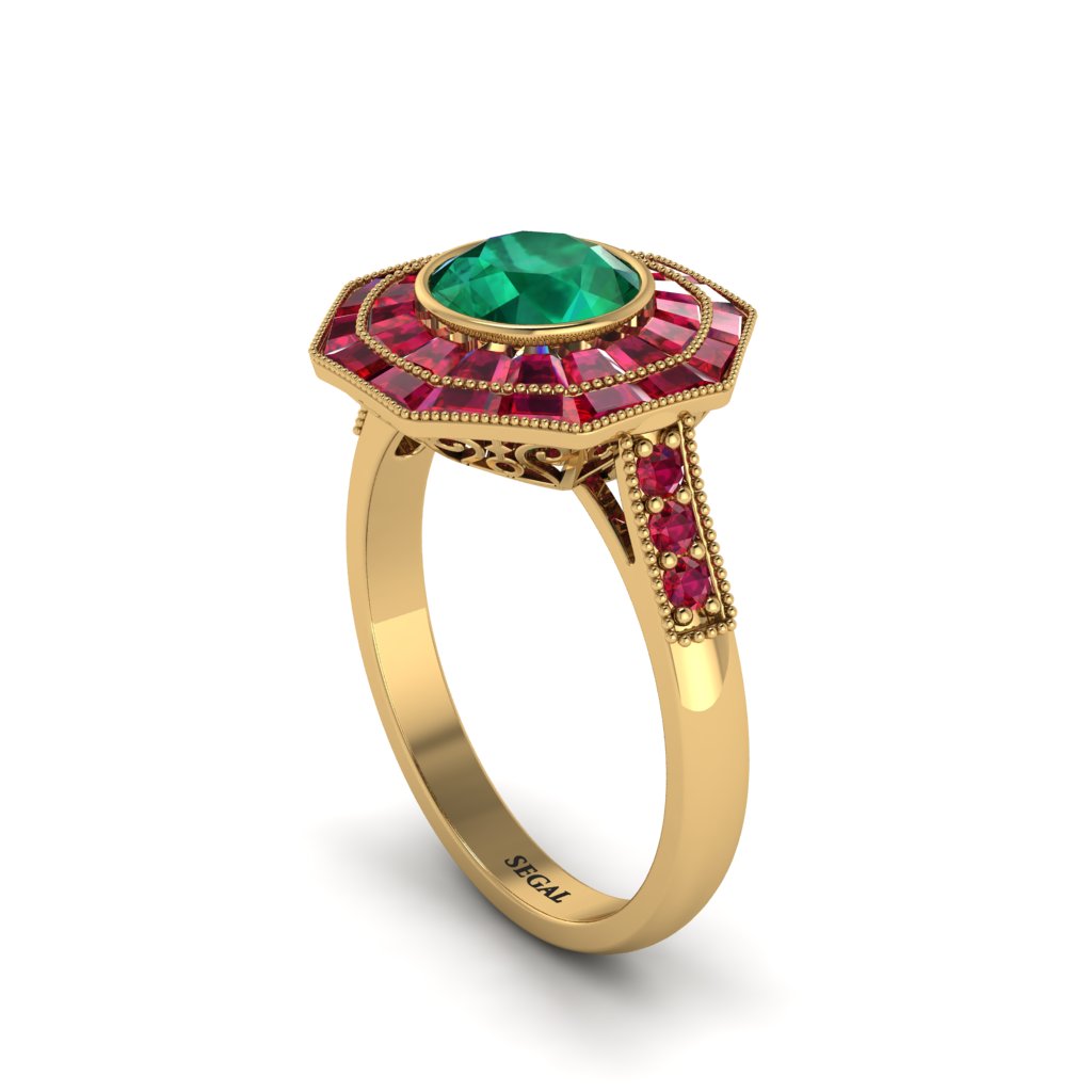 Emerald Radiant Majesty Engagement Ring - Francesca No. 49