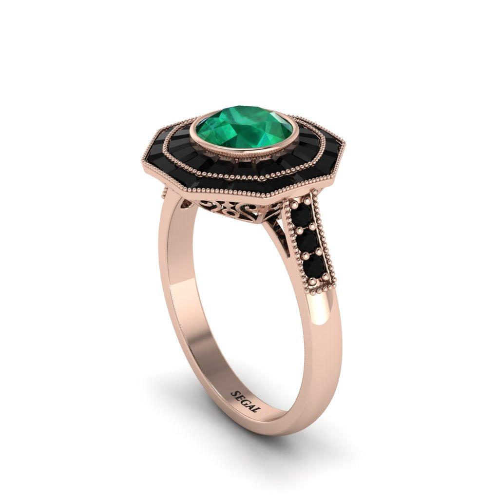 Emerald Radiant Majesty Engagement Ring - Francesca No. 35