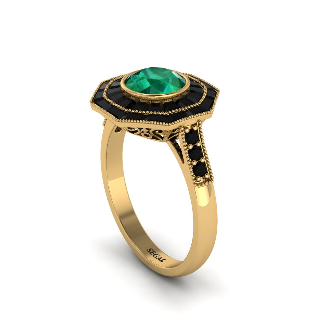 Emerald Radiant Majesty Engagement Ring - Francesca No. 34