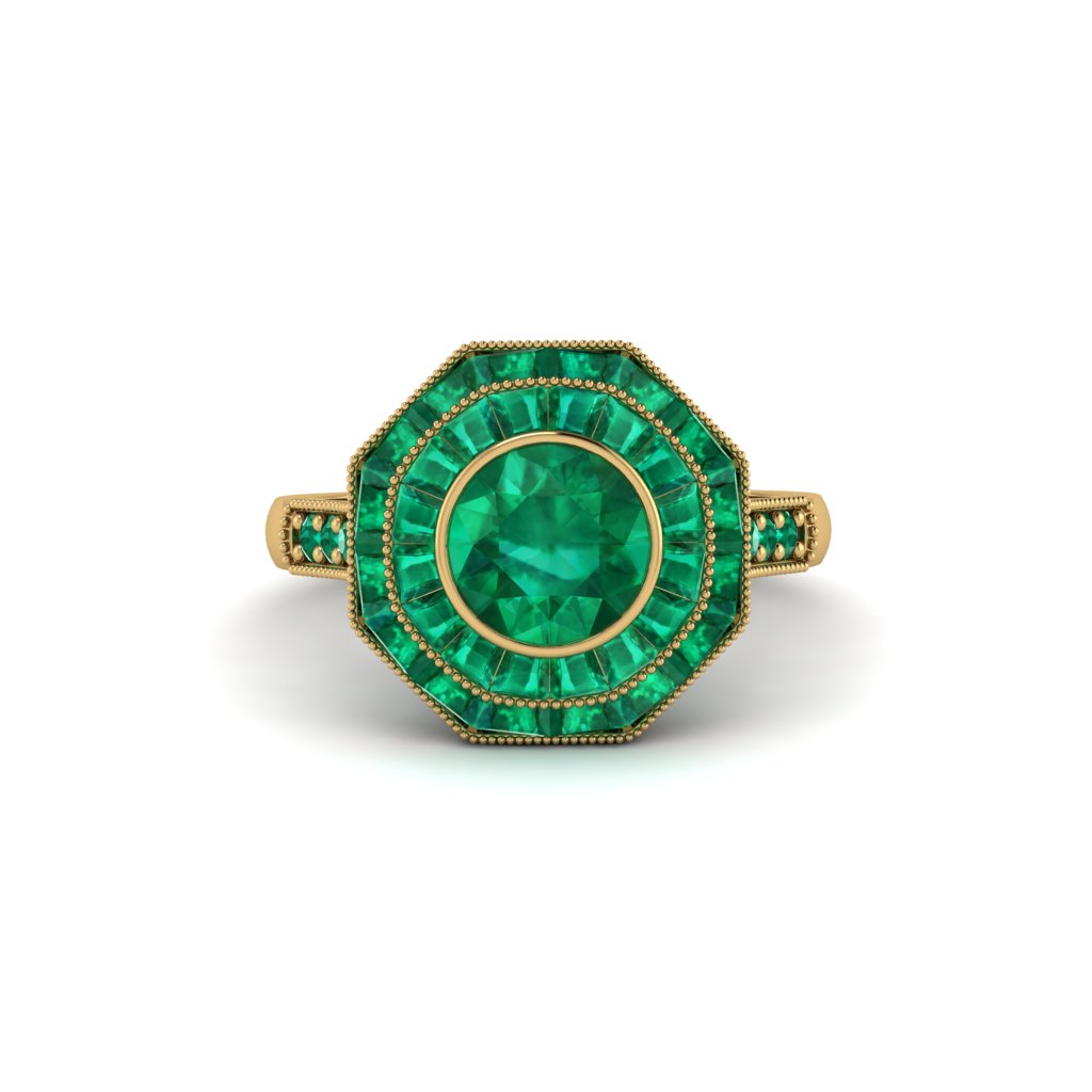 Emerald Radiant Majesty Engagement Ring - Francesca No. 19