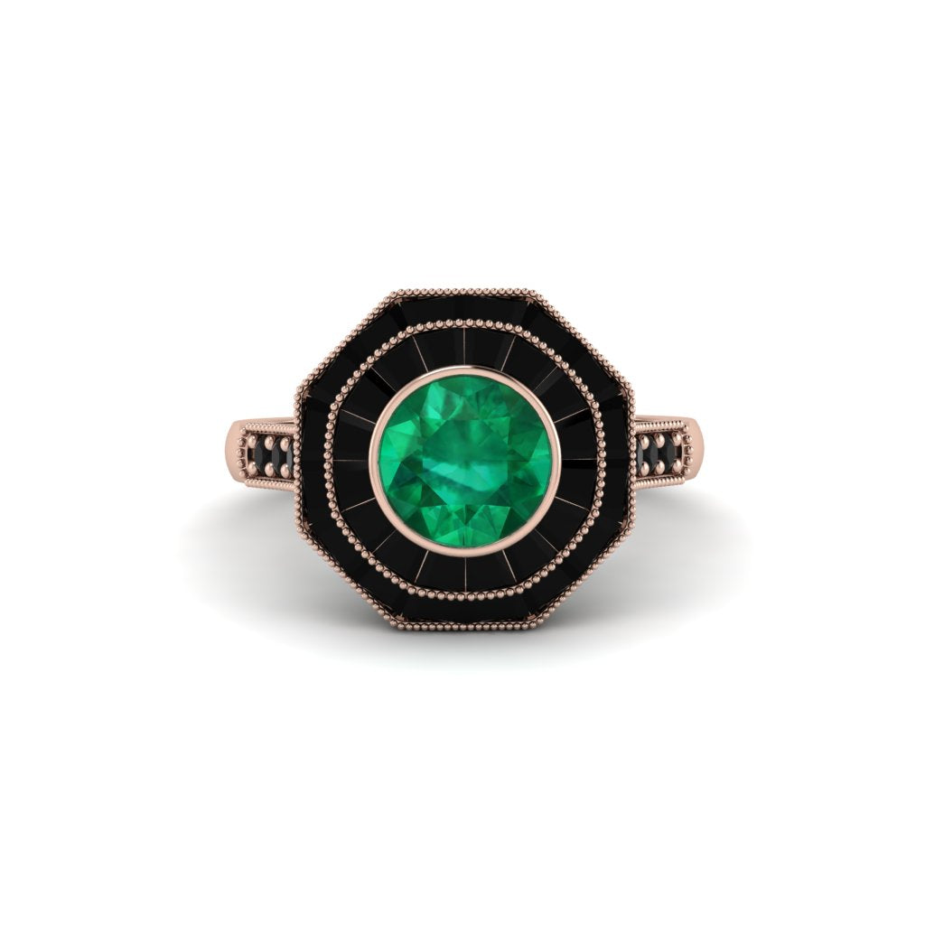 Emerald Radiant Majesty Engagement Ring - Francesca No. 35