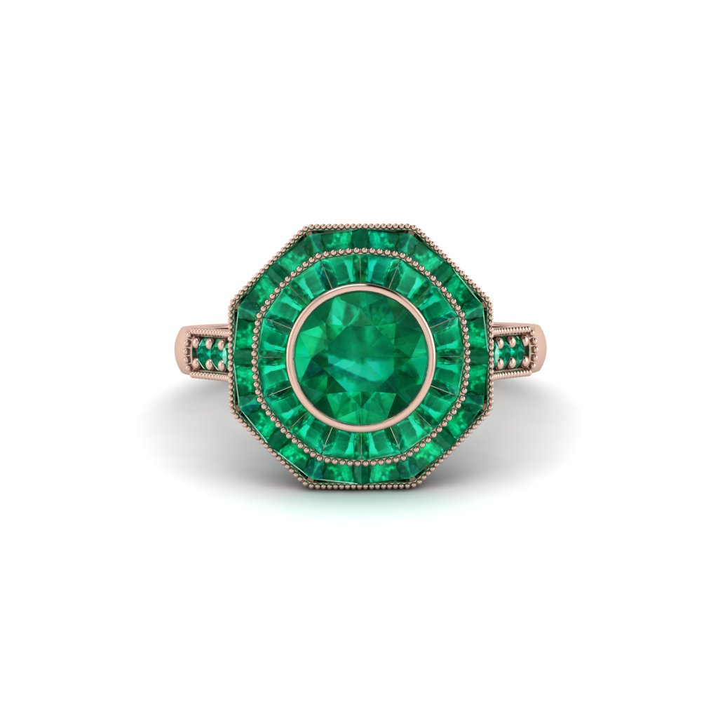 Emerald Radiant Majesty Engagement Ring - Francesca No. 20