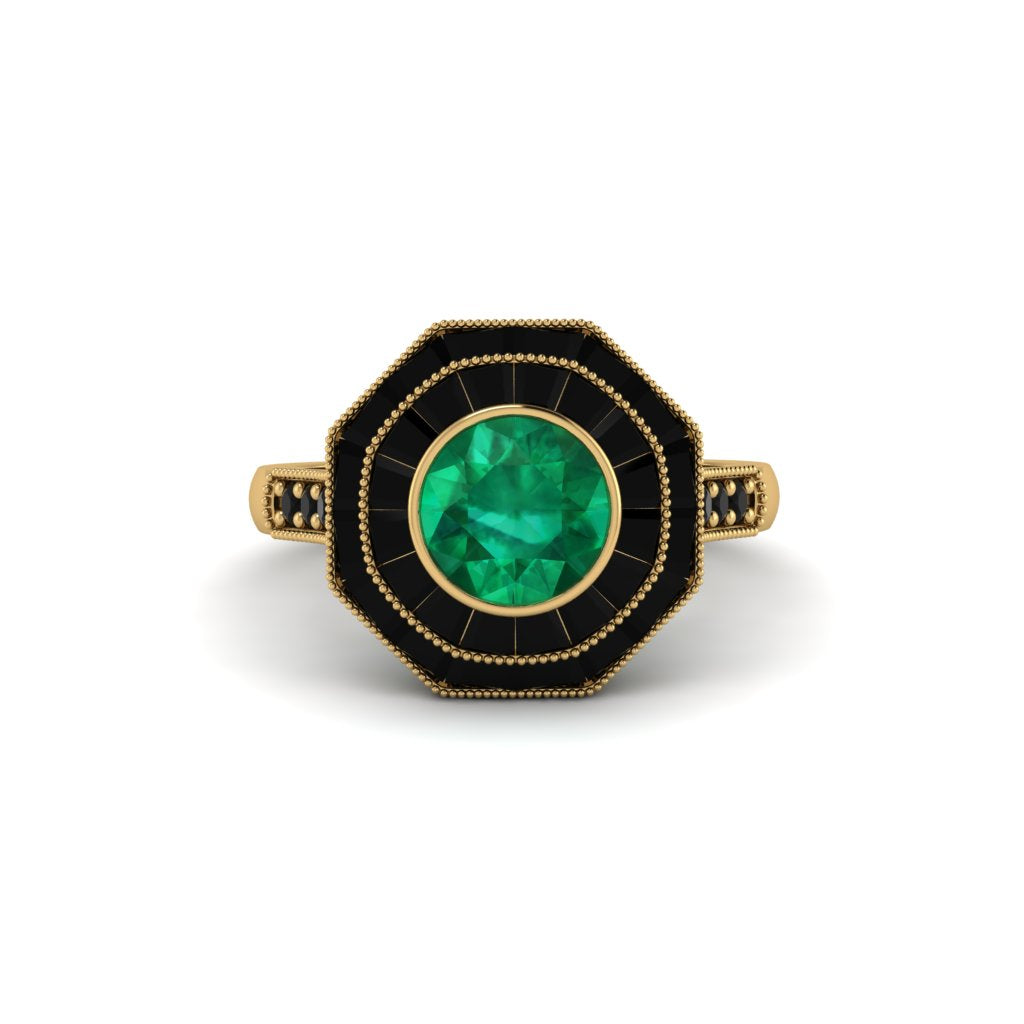 Emerald Radiant Majesty Engagement Ring - Francesca No. 34