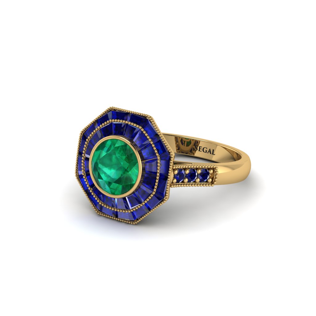 Emerald Radiant Majesty Engagement Ring - Francesca No. 64